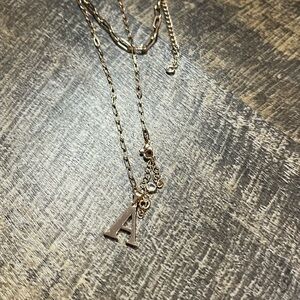 ❄️2 set necklaces with initial “A”❄️
